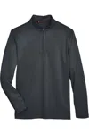 Harriton Advantage Snag Protection Plus Quarter-zip Pullover In Gray