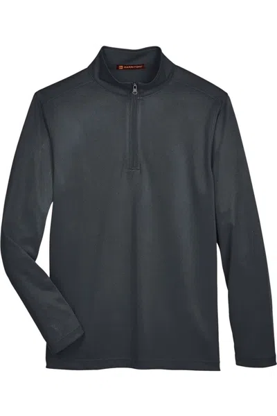 Harriton Advantage Snag Protection Plus Quarter-zip Pullover In Gray