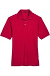 Harriton Polyester Jersey Polo In Red