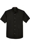 Harriton Easy Blend Twill Dress Shirt Withstain-release In Black