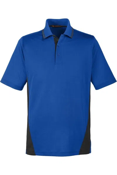 Harriton Flash Snag Protection Plus Il Colorblock Polo In Blue