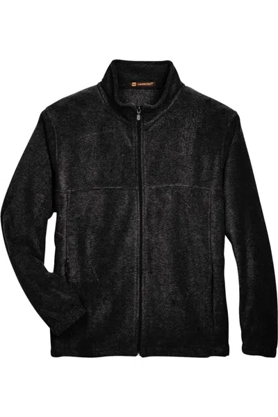 Harriton Full-zip Fleece In Black