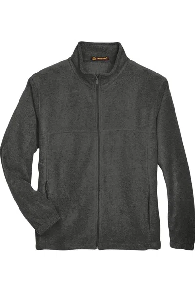 Harriton Full-zip Fleece In Gray