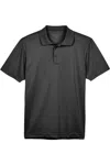 Harriton Polyester Jersey Polo In Black
