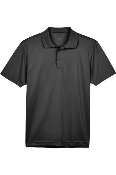 Harriton Polyester Jersey Polo In Black