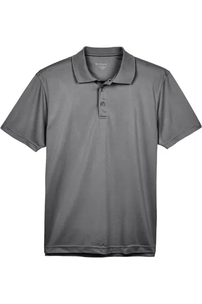 Harriton Polyester Jersey Polo In Gray