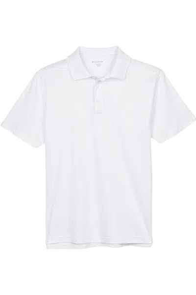 Harriton Polyester Jersey Polo In White