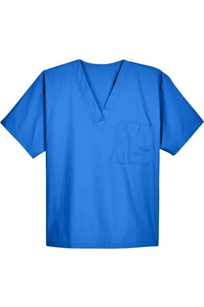 Harriton Restore Scrub Top In Blue