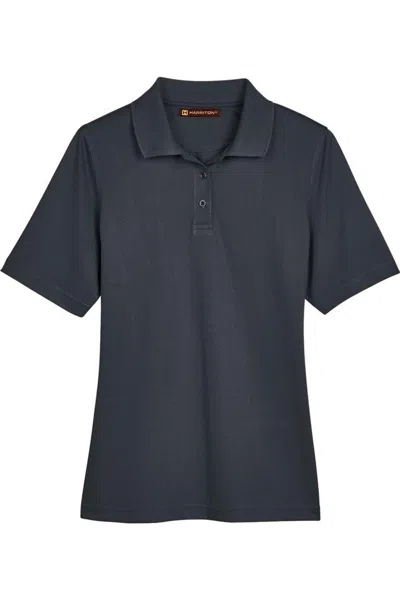 Harriton Women's Advantage Snag Protection Plus Polo In Black