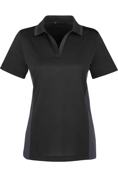 Harriton Women's Flash Snag Protection Plus Il Colorblock Polo In Black