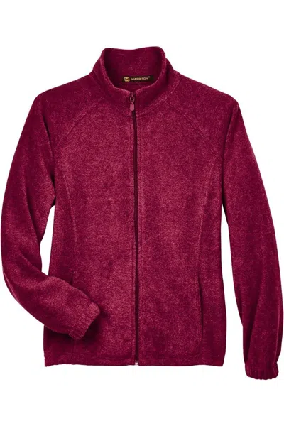 Harriton Women's Full-zip Fleece In Burgundy