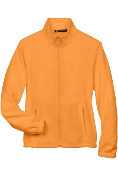Harriton Women's Full-zip Fleece In Orange