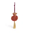 Harrods Beaded Pomegranate Tree Decoration In Red