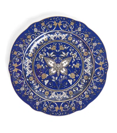 Harrods Bone China Butterfly Dessert Plate In Multi
