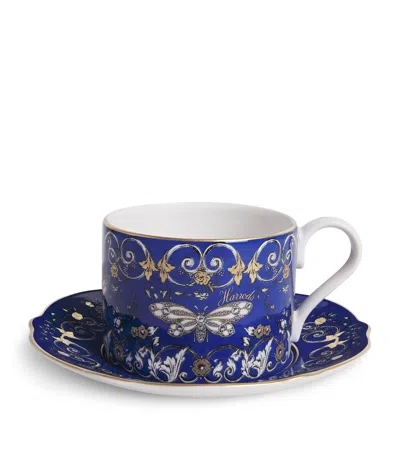 Harrods Bone China Teacup And Saucer In Multi