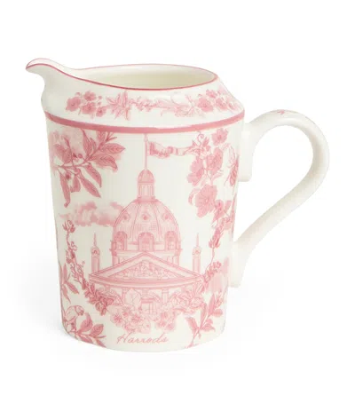 Harrods Bone China Toile Creamer In Pink