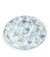Harrods Bone China Toile Platter In Blue