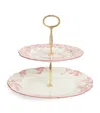 Harrods Bone China Toile Two-tier Cake Stand In Pink
