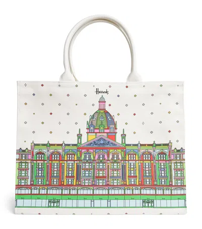 Harrods Canvas Colour-pop Building Tote Bag