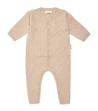 Harrods Cashmere Cable-knit All-in-one (0-24 Months) In Beige