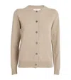 Harrods Cashmere Crew-neck Cardigan In Beige