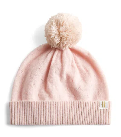 Harrods Kids' Cashmere Pointelle Beanie In Pink