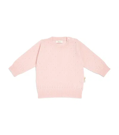 Harrods Kids' Cashmere Pointelle Sweater In Pink