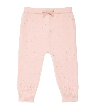 Harrods Kids' Cashmere Pointelle Trousers In Pink