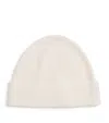 Harrods Cashmere Rib-knit Beanie In Ivory