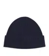 Harrods Cashmere Ribbed Beanie In Navy
