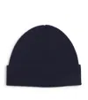 Harrods Cashmere Ribbed Beanie In Navy