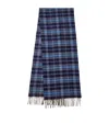 Harrods Cashmere Tartan Scarf In Blue