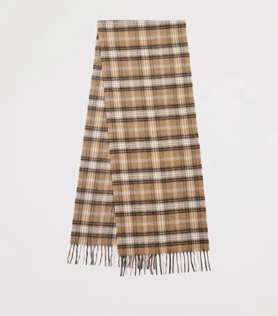 Harrods Cashmere Tartan Scarf In Brown