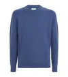 Harrods Cashmere Textured Sweater In Blue