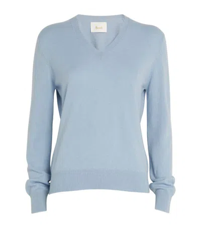 Harrods Cashmere V-neck Sweater In Blue