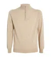 Harrods Cashmere Zip-up Sweater In Beige