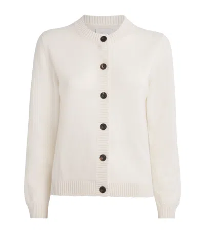 Harrods Cashmere-cotton Cardigan In Neutral