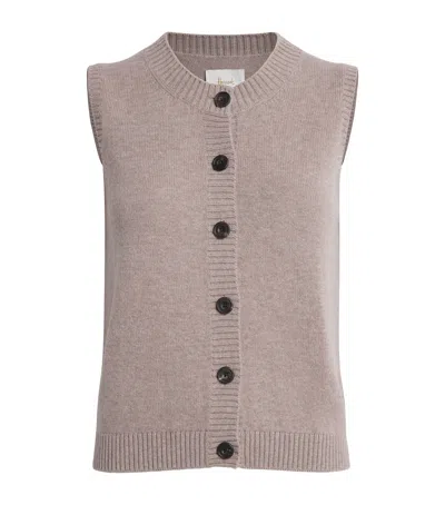 Harrods Cashmere-cotton Sweater Vest In Beige