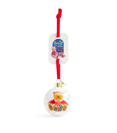 Harrods Ceramic Alfie Bear Bauble In Multi