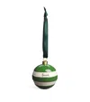 Harrods Ceramic Cornish Stripe Bauble In Green