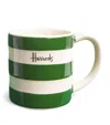 Harrods Ceramic Cornish Stripe Espresso Cup In Green