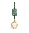 Harrods Ceramic Gold Toile Print Bauble In Multi