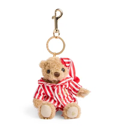 Harrods Christmas Pyjama Henry Bear Keyring In Multi