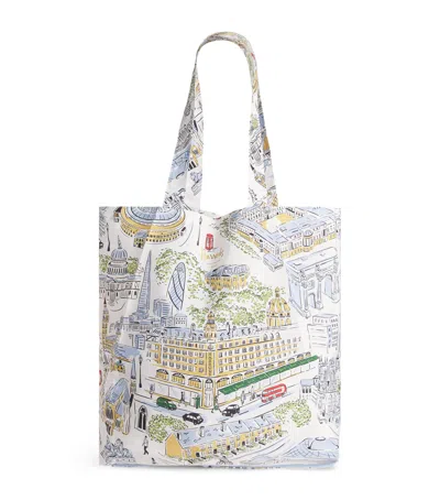 Harrods City Stories Pocket Shopper Bag In Ivory