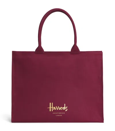 Harrods Classic Tote Bag In Burgundy