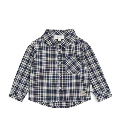 Harrods Kids'  Cotton Check Shirt In Navy