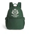 Harrods Cotton Embroidered Emblem Backpack In Green