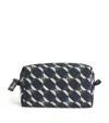 Harrods Cotton Geometric Cosmetic Bag In Green