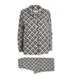 Harrods Cotton Geometric Print Pyjama Set In Black