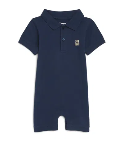 Harrods Kids'  Cotton Henry Bear Bodysuit In Navy